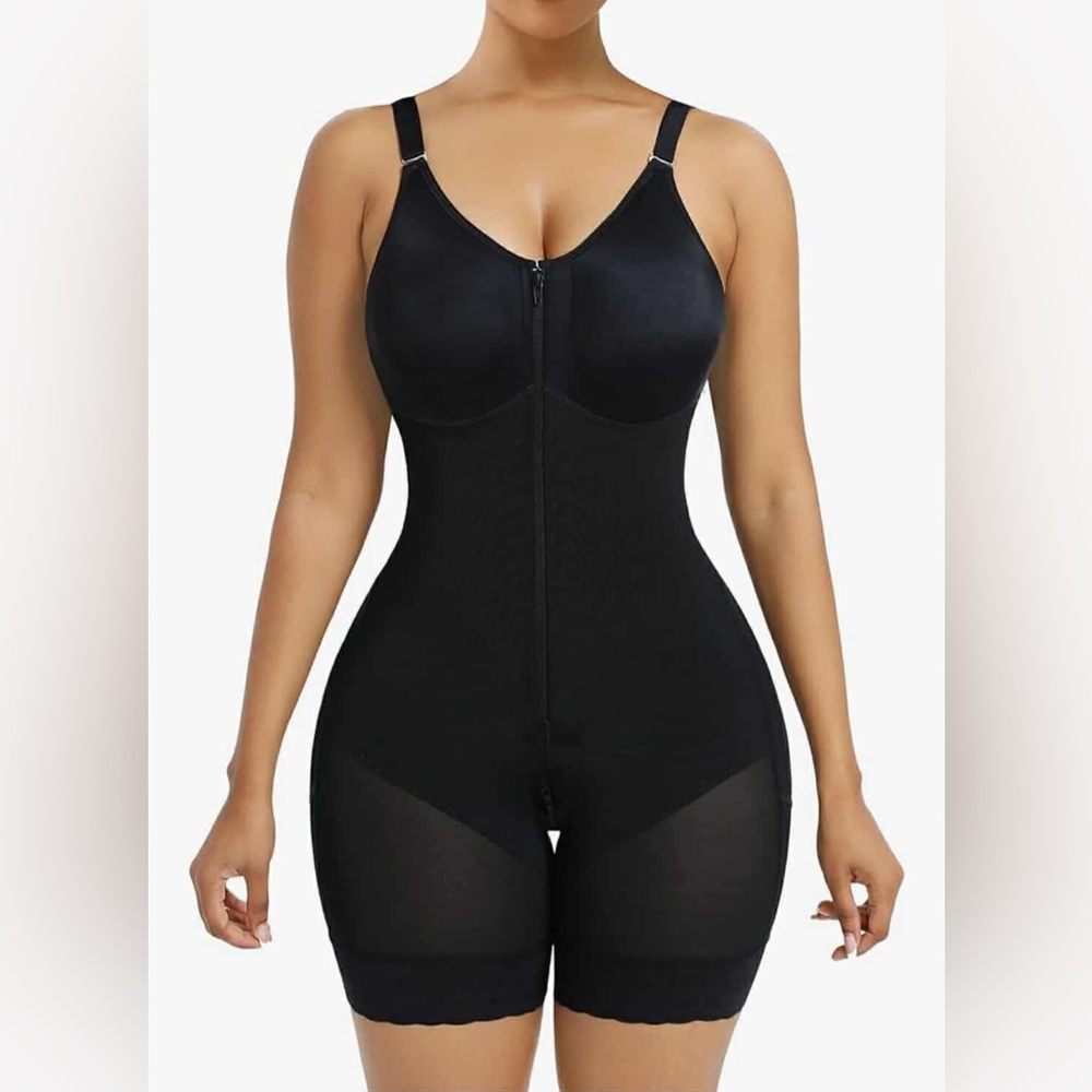 YIANNA Fajas Colombianas Tummy Control Butt Lifter Body Postpartum Zipper Crotch